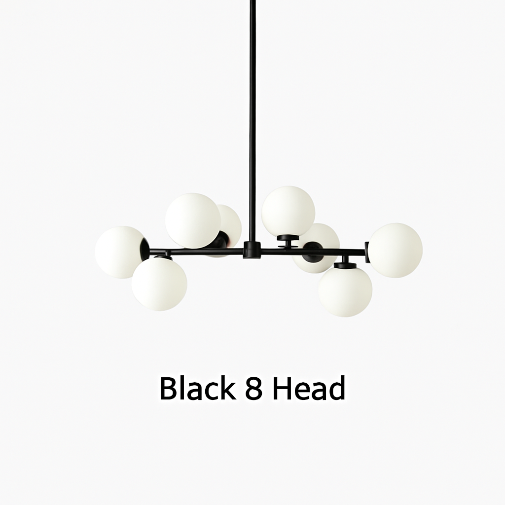 Suspension — Nordique LED ronde lustre boule de verre or noir suspension lampe restaurant cuisine salon anneau décor à la maison luminaires
