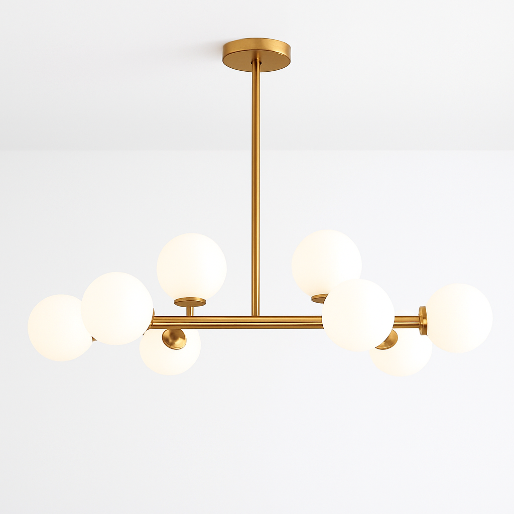 Suspension — Nordique LED ronde lustre boule de verre or noir suspension lampe restaurant cuisine salon anneau décor à la maison luminaires