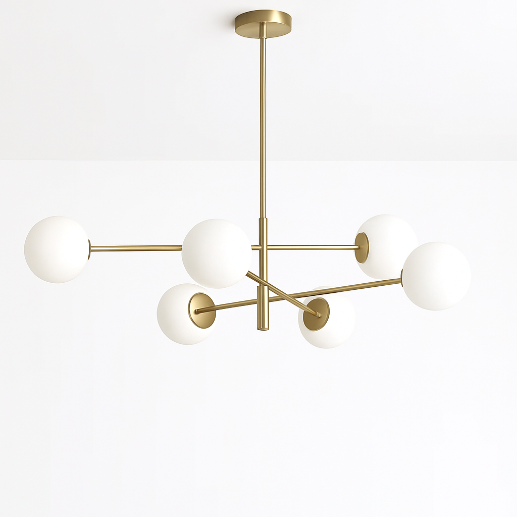 Suspension — Nordique moderne verre laiton lustre luminaires décor à la maison salon en laiton suspension lumières chambre Restaurant café lampe suspendue