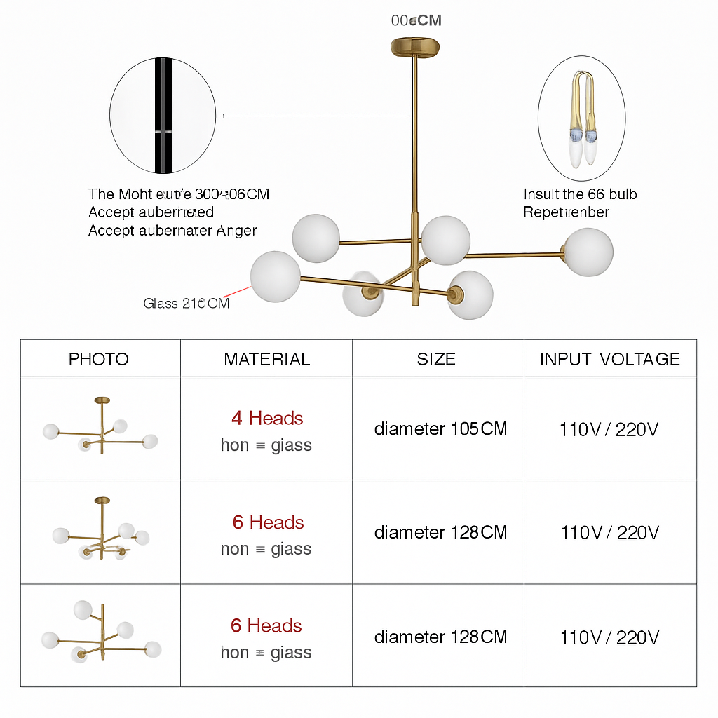 Suspension — Nordique moderne verre laiton lustre luminaires décor à la maison salon en laiton suspension lumières chambre Restaurant café lampe suspendue