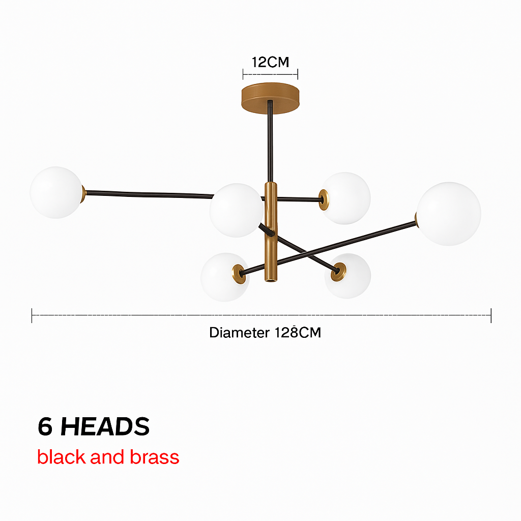 Suspension — Nordique moderne verre laiton lustre luminaires décor à la maison salon en laiton suspension lumières chambre Restaurant café lampe suspendue