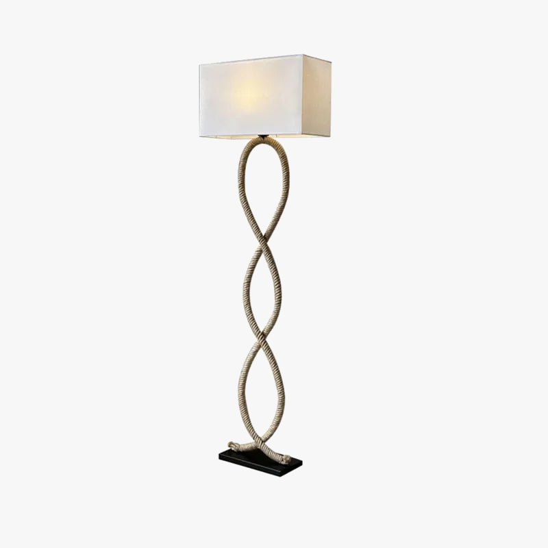 Lampadaire Wabi-sabi Zélie Rivage en Corde de Chanvre