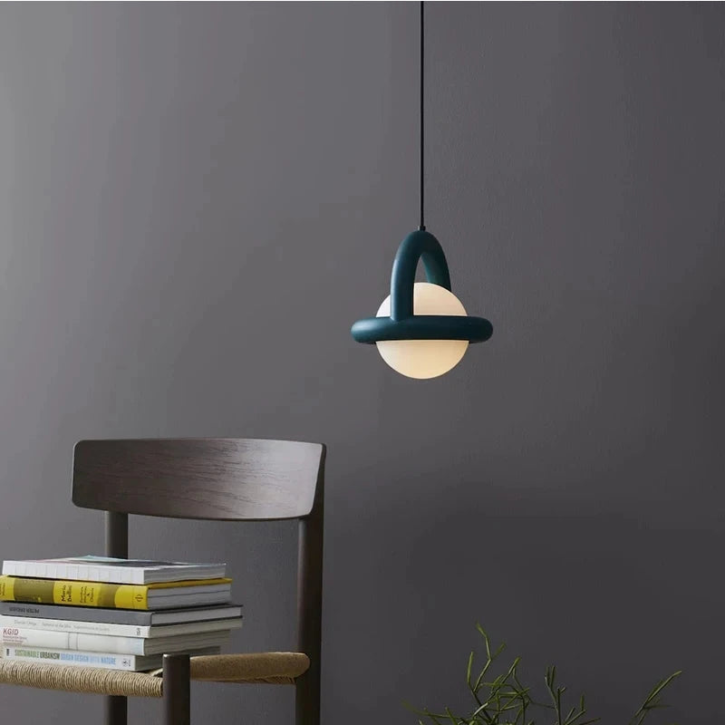 Suspension — Nordique Simple Ballon Suspension Lampe Jupiter Boule Lampe Chambre Chevet Balconbar Café Petite Suspension Art Designer Lustre