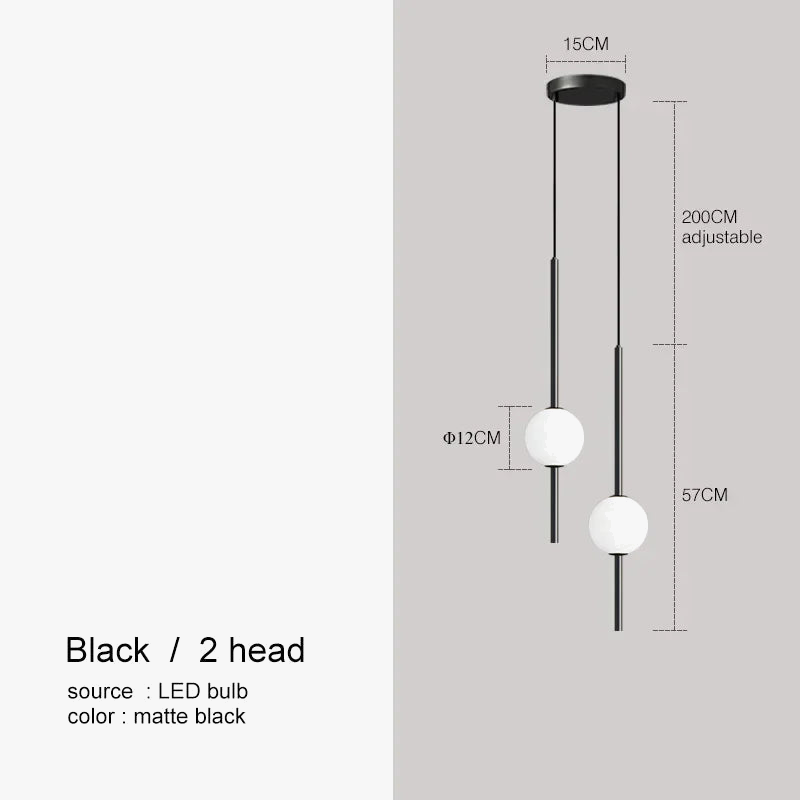 Suspension — Nordique Simple boule de verre suspension lumières salle à manger chambre décor lampe suspendue Restaurant Bar Suspension lustres éclairage