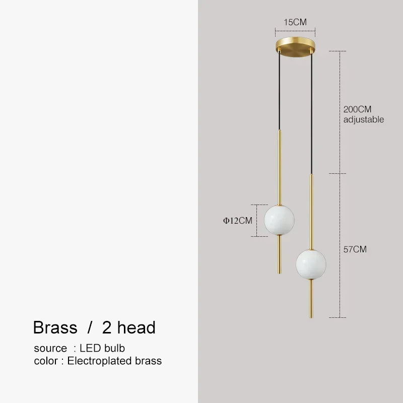 Suspension — Nordique Simple boule de verre suspension lumières salle à manger chambre décor lampe suspendue Restaurant Bar Suspension lustres éclairage