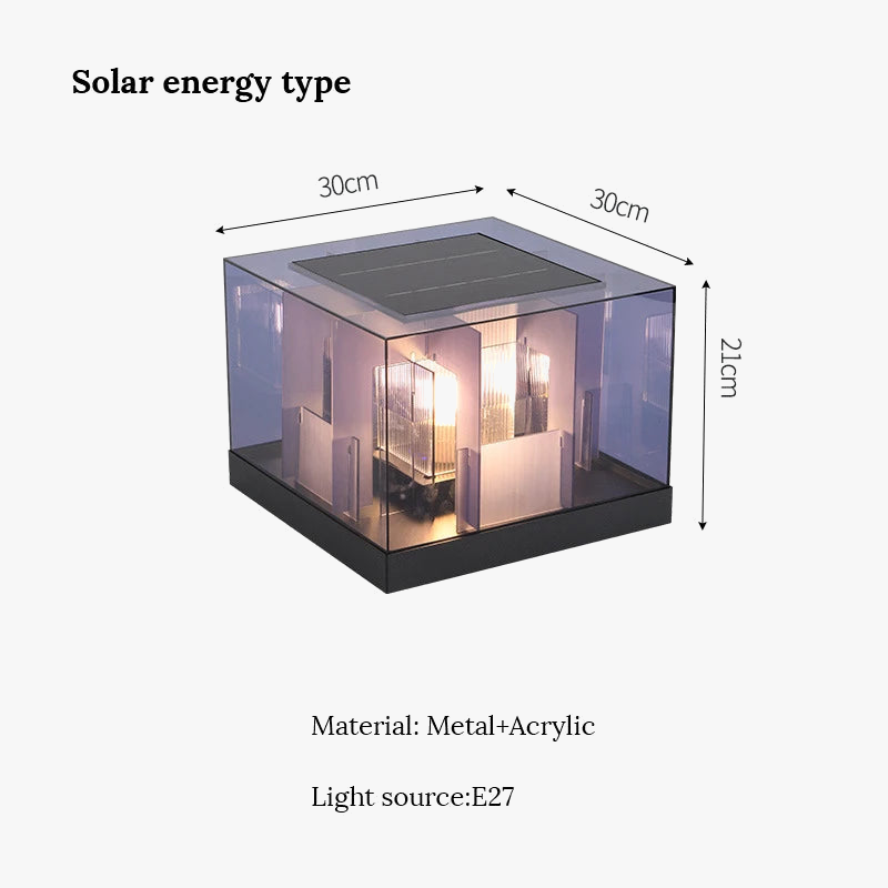Luminaire — Pilier lumière solaire extérieure étanche pour jardin villa