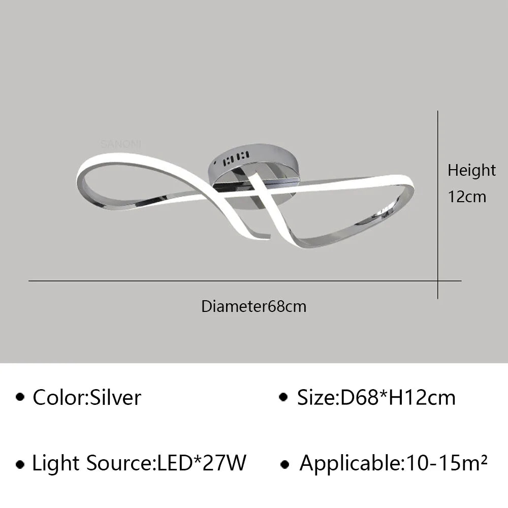 Plafonnier — Moderne à LEDs pour salon salle à manger chambre doré chromé luminaire intérieur
