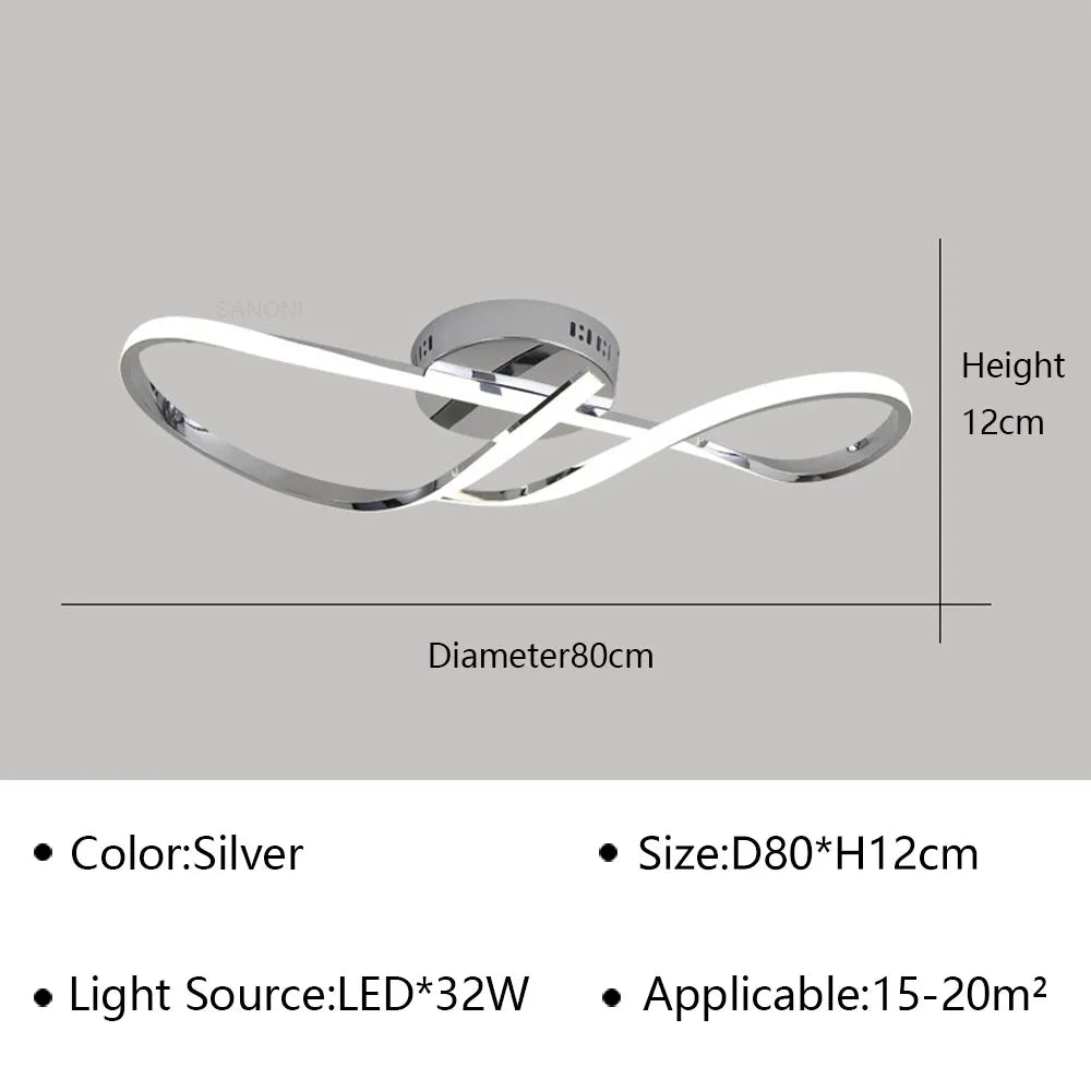 Plafonnier — Moderne à LEDs pour salon salle à manger chambre doré chromé luminaire intérieur