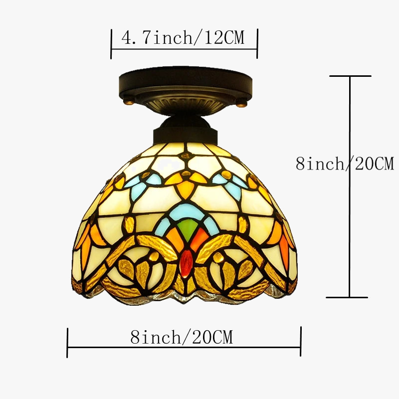 Plafonnier — Baroque tiffany en verre pour décoration intérieure