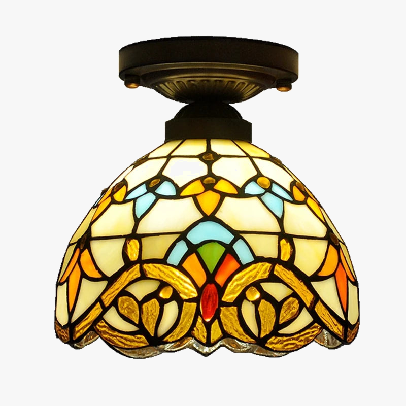Plafonnier — Baroque tiffany en verre pour décoration intérieure
