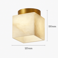 Plafonnier — Boule de marbre lumière d'entrée LED luxe en laiton doré petit carré toilettes chambre balcon allée Luminaire