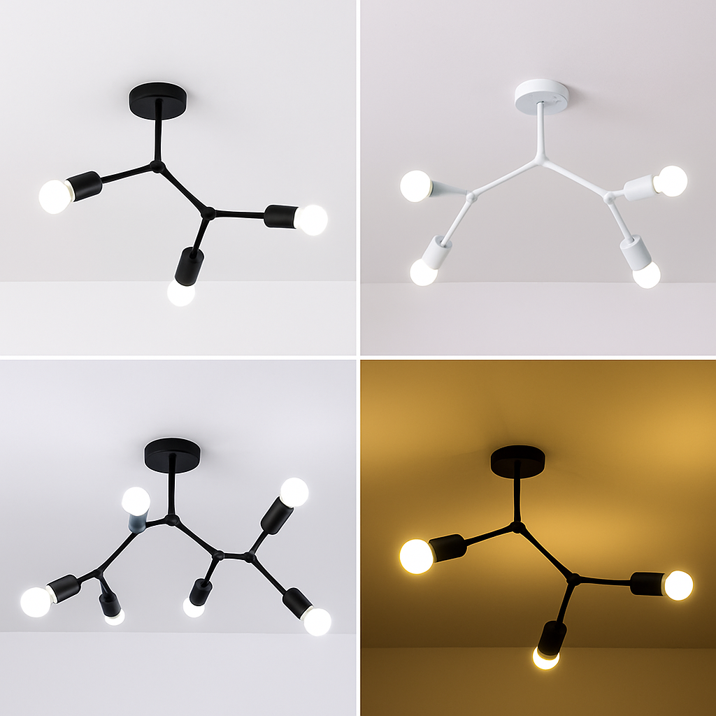 Plafonnier branche de spots style retro Personality Aurore Écrin - Un Accent Sculptural Élégant