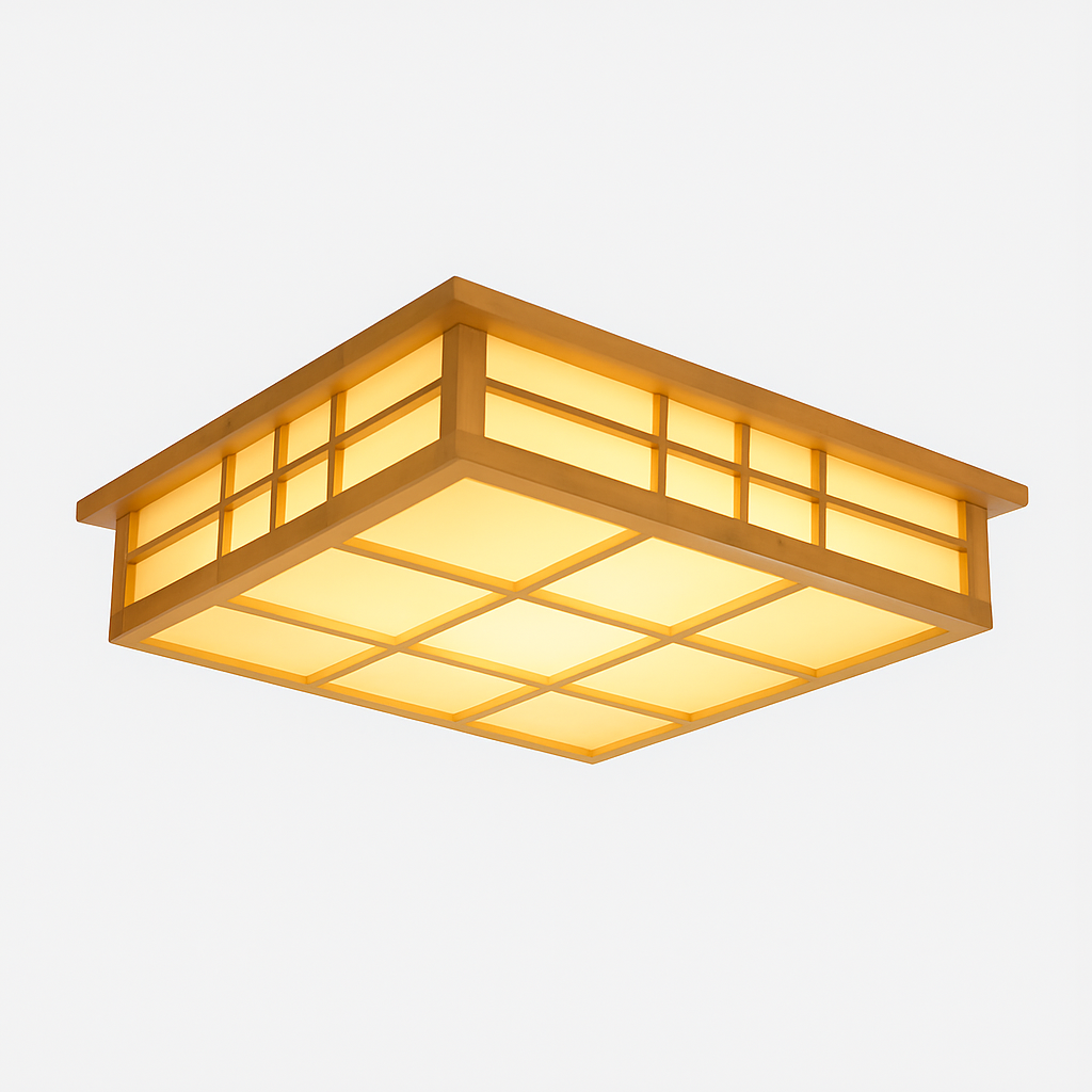 Plafonnier — Carré en bois japonais LED pour cuisine restaurant