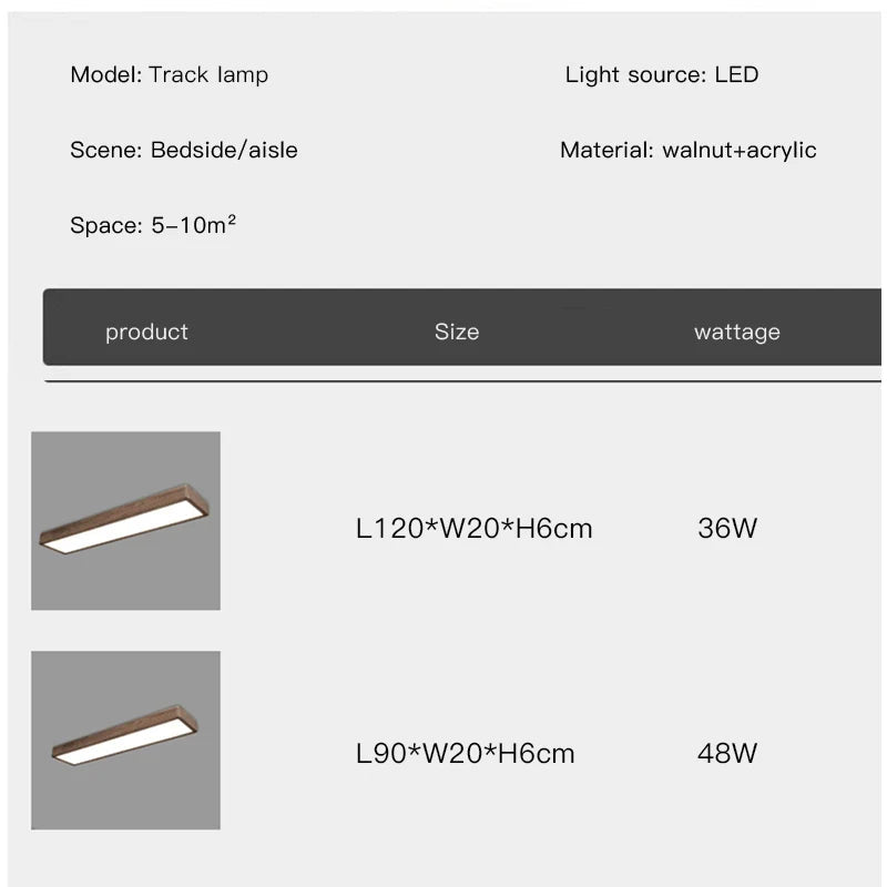 Plafonnier — Carré à LED moderne en bois pour intérieur