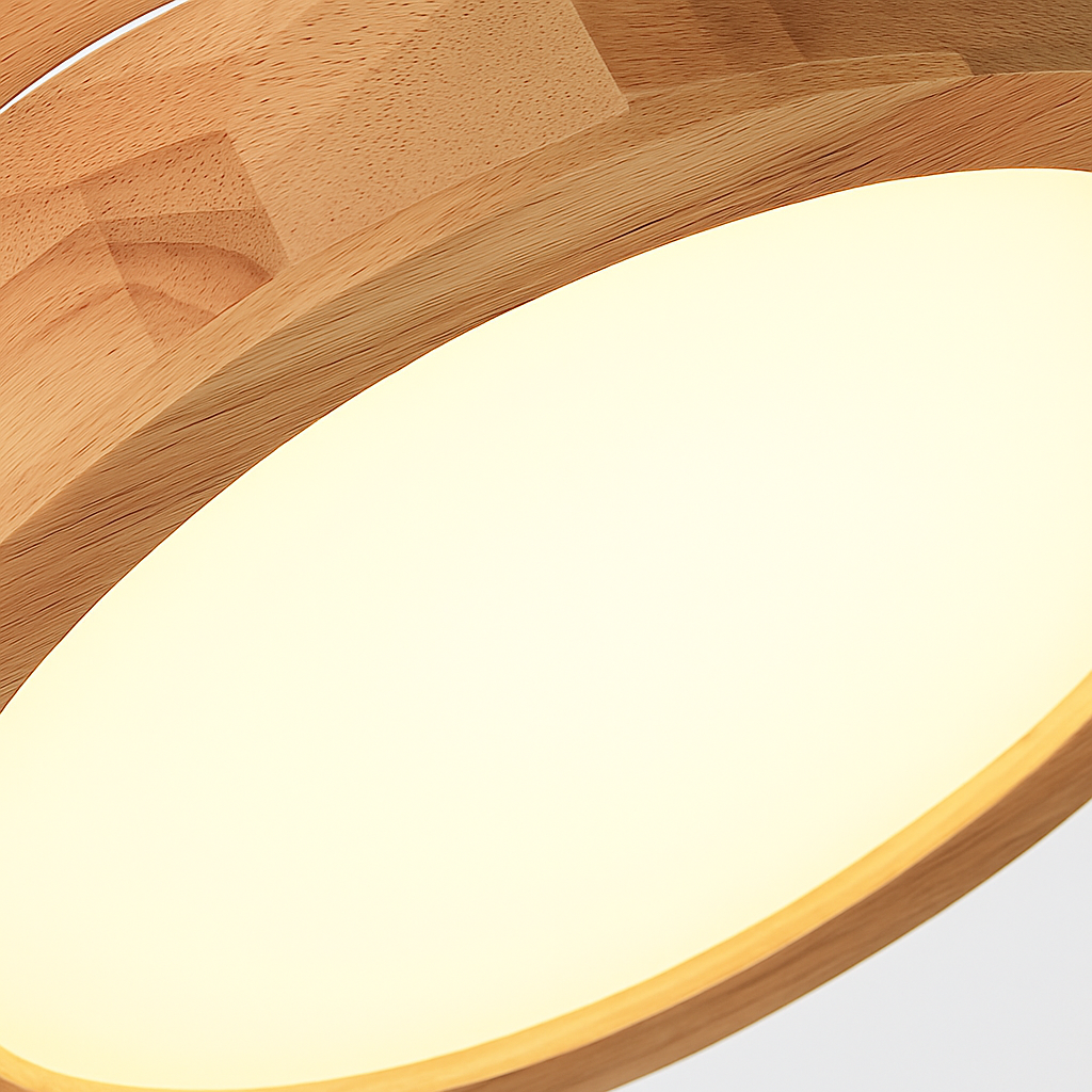 Plafonnier circulaire en bois massif Inès Courbe - Une Touche Naturelle dans le Décor