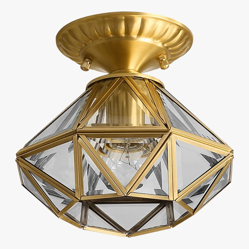 Plafonnier créatif en cuivre pour intérieur moderne et élégant Lorène Dessin - Le Charme du Verre dans le Décor