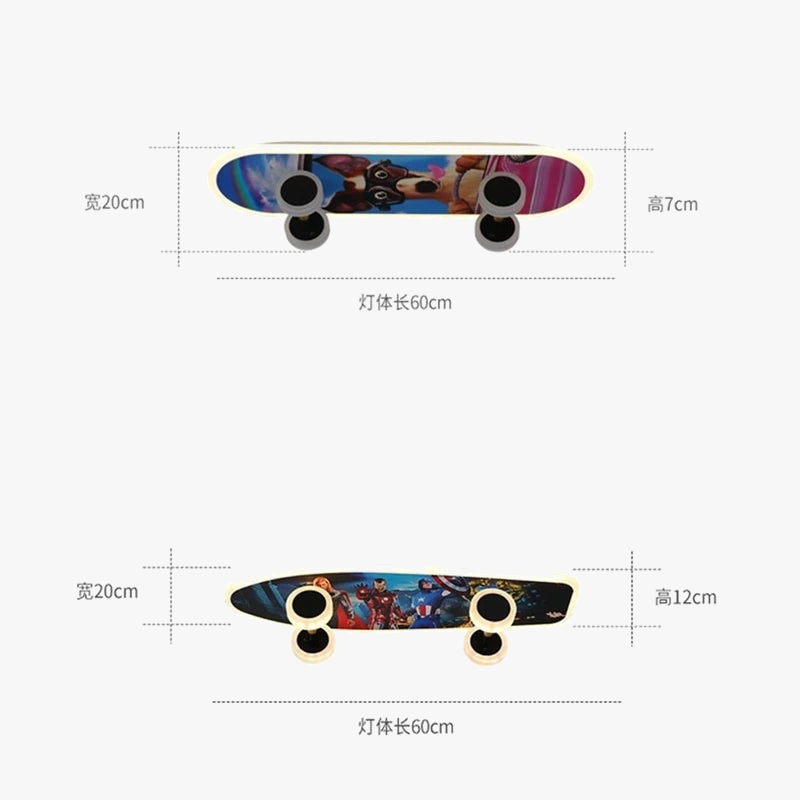 Plafonnier créatif nordique skateboard pour chambre d'enfant moderne Lisandre Essor - Esprit Épuré & Harmonie Intérieure