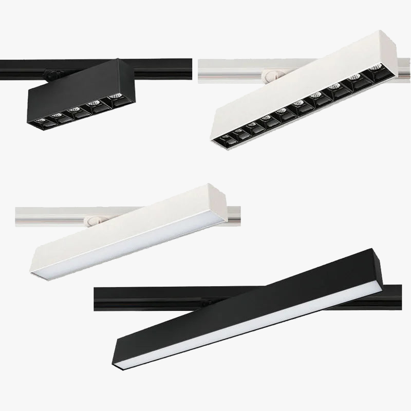 Plafonnier cree led rail éclairage pour magasins et intérieurs modernes Béryl Onde en Aluminium - Caractère & Élégance dans le Décor