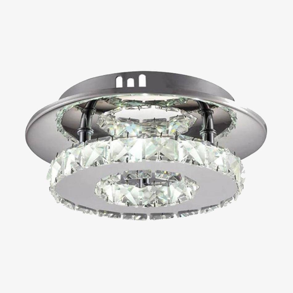 Plafonnier cristal LED et base chromée Hallway Romane Poème - Une Note Scintillante dans le Décor