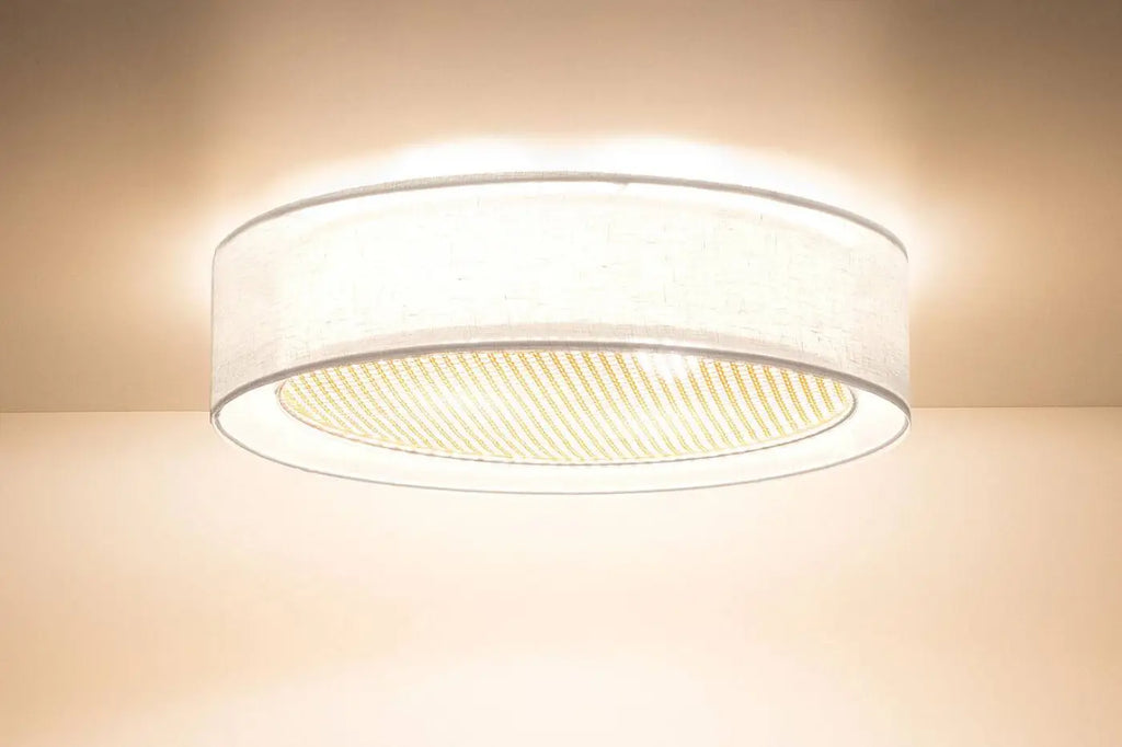Luminaire Plafonnier | PURO RATTAN (Blanc/Crème)