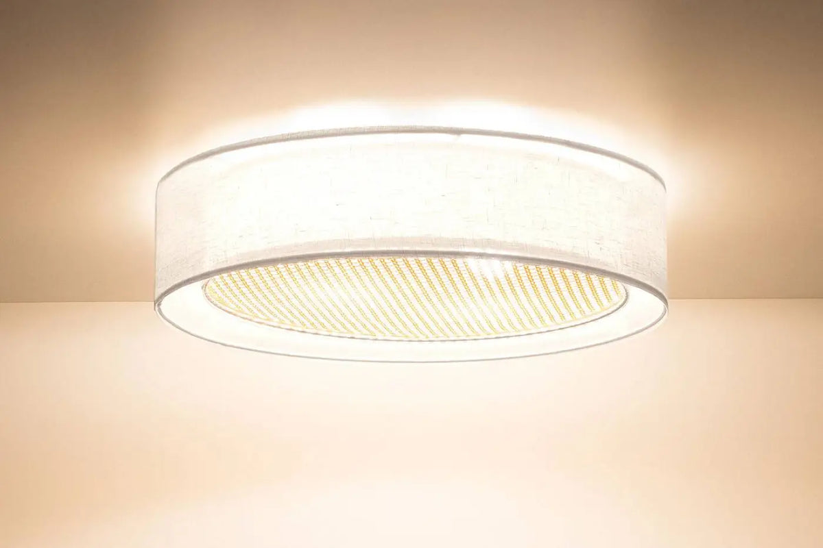 Luminaire Plafonnier | PURO RATTAN (Blanc/Crème)