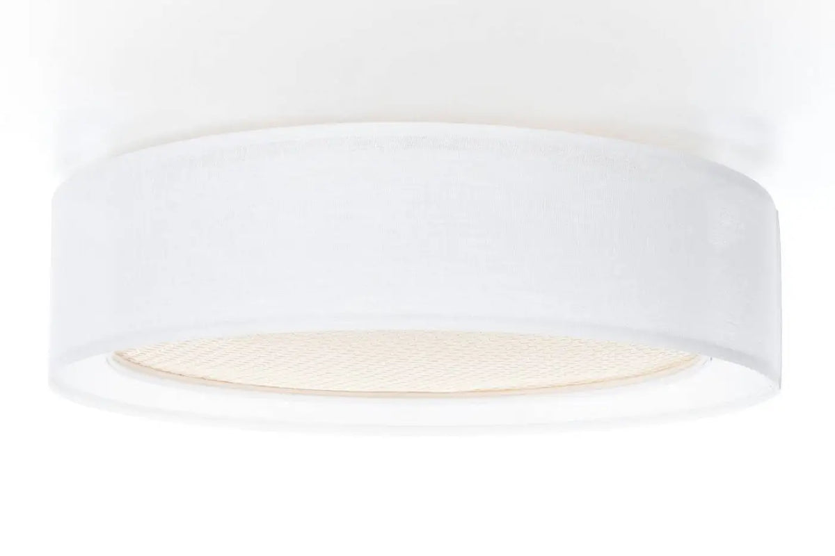 Luminaire Plafonnier | PURO RATTAN (Blanc/Crème)