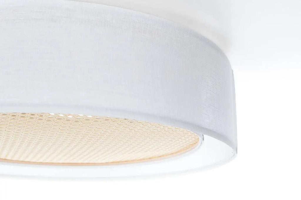 Luminaire Plafonnier | PURO RATTAN (Blanc/Crème)