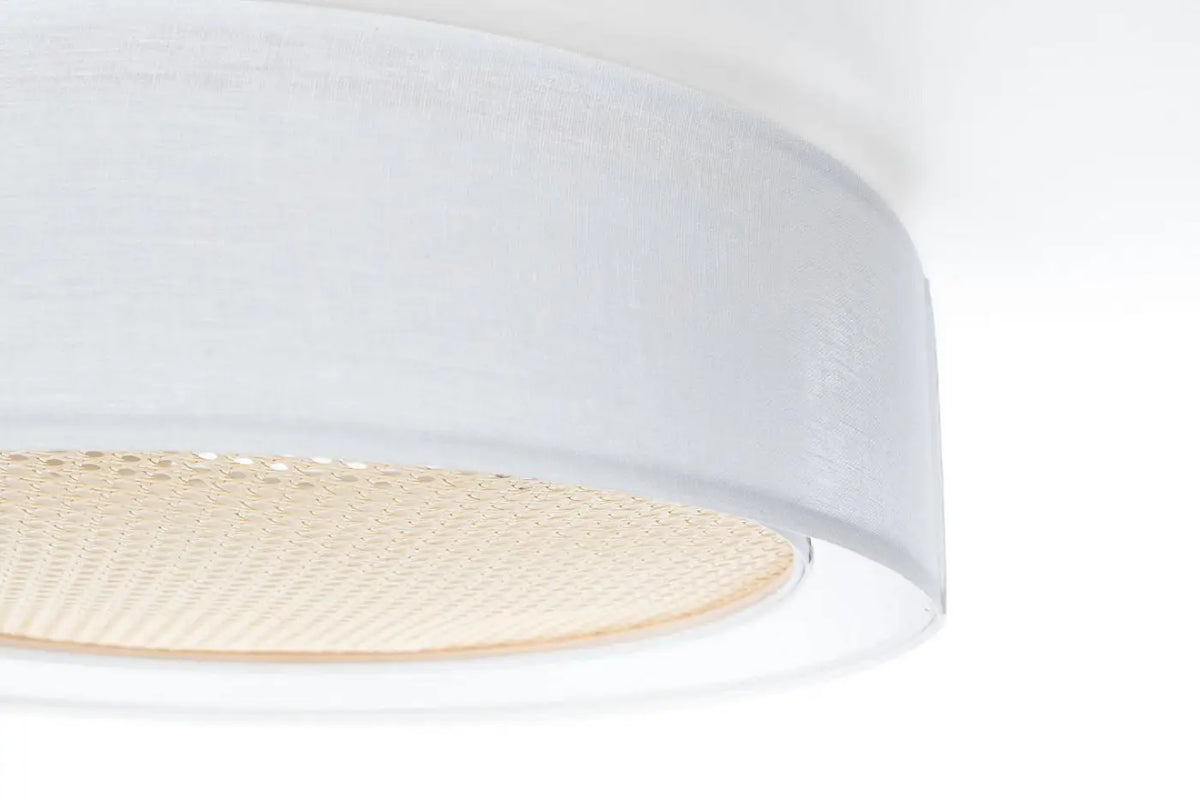 Luminaire Plafonnier | PURO RATTAN (Blanc/Crème)