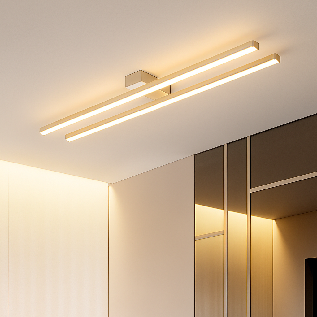 Plafonnier design industriel LED avec barre lumineuse Warren Maïa Vallée - Un Accent Industriel Élégant