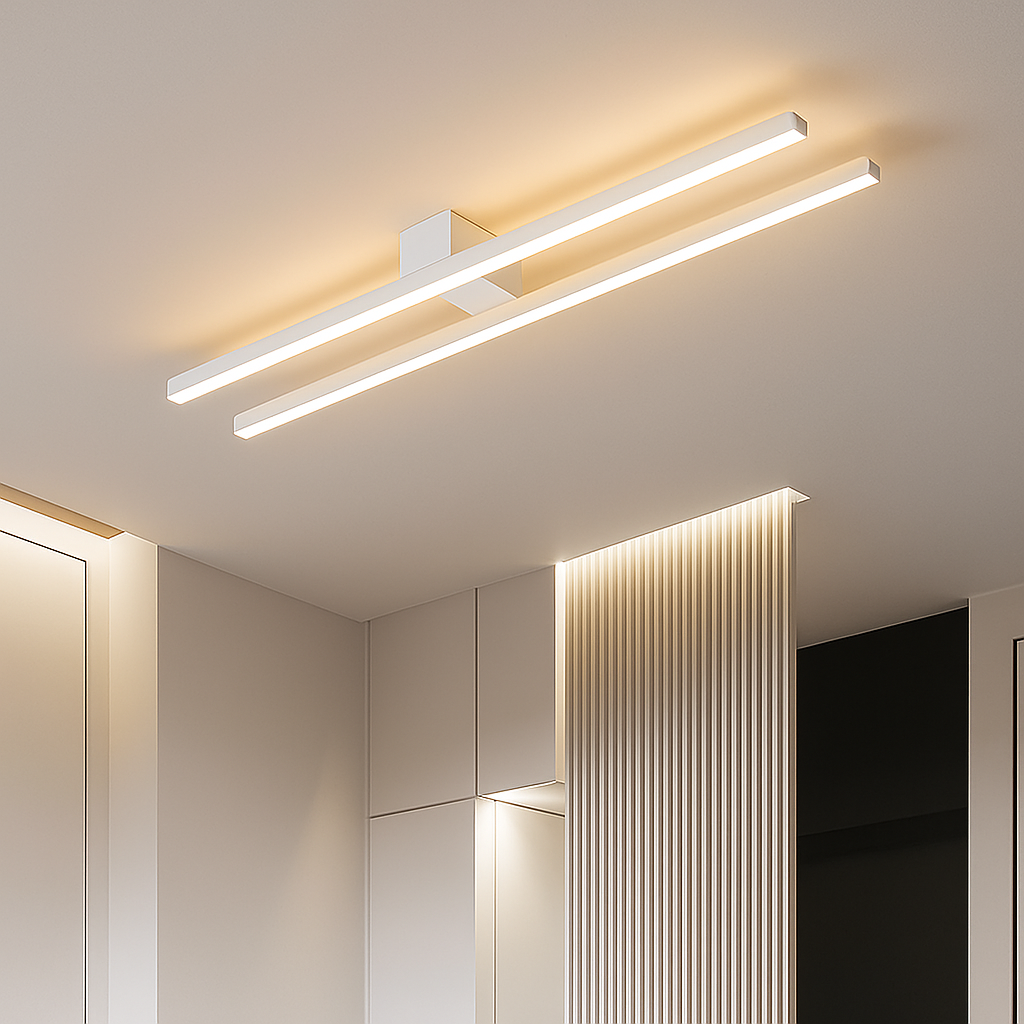 Plafonnier design industriel LED avec barre lumineuse Warren Maïa Vallée - Un Accent Industriel Élégant