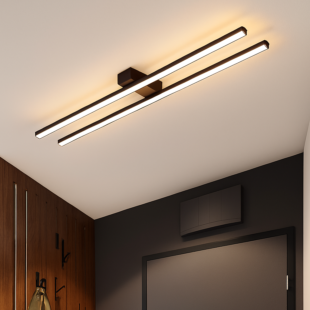 Plafonnier design industriel LED avec barre lumineuse Warren Maïa Vallée - Un Accent Industriel Élégant