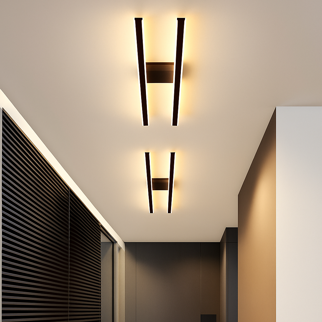 Plafonnier design industriel LED avec barre lumineuse Warren Maïa Vallée - Un Accent Industriel Élégant