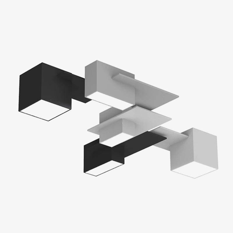 Plafonnier — Design LED à formes géométriques modernes noires et blanches
