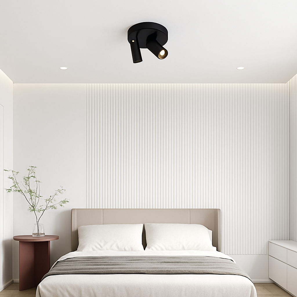 Plafonnier design à LED avec plusieurs cylindre en métal Loft Louison Cadence - Lignes Graphiques & Décor Structuré