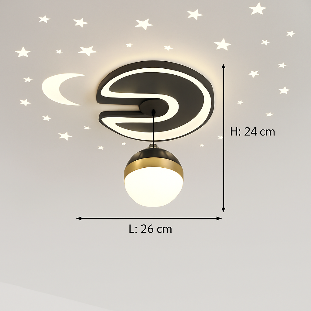 Plafonnier — Design LED avec projection étoiles