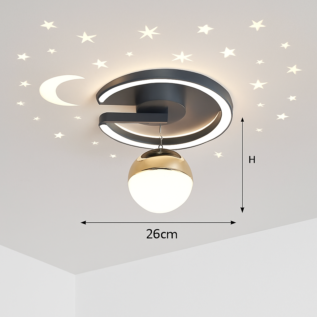 Plafonnier — Design LED avec projection étoiles