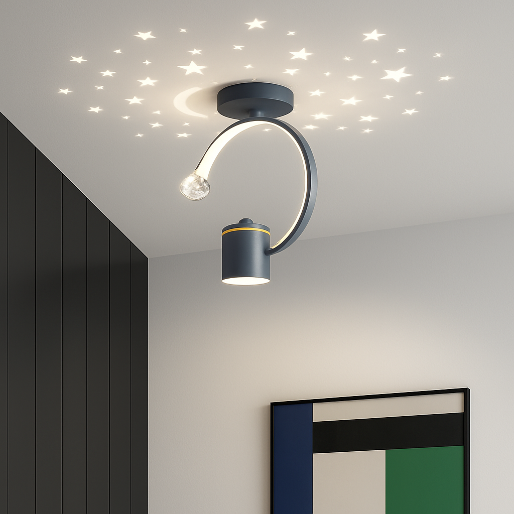 Plafonnier — Design LED avec projection étoiles