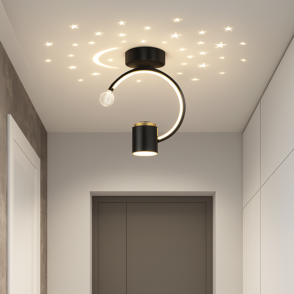 Plafonnier — Design LED avec projection étoiles