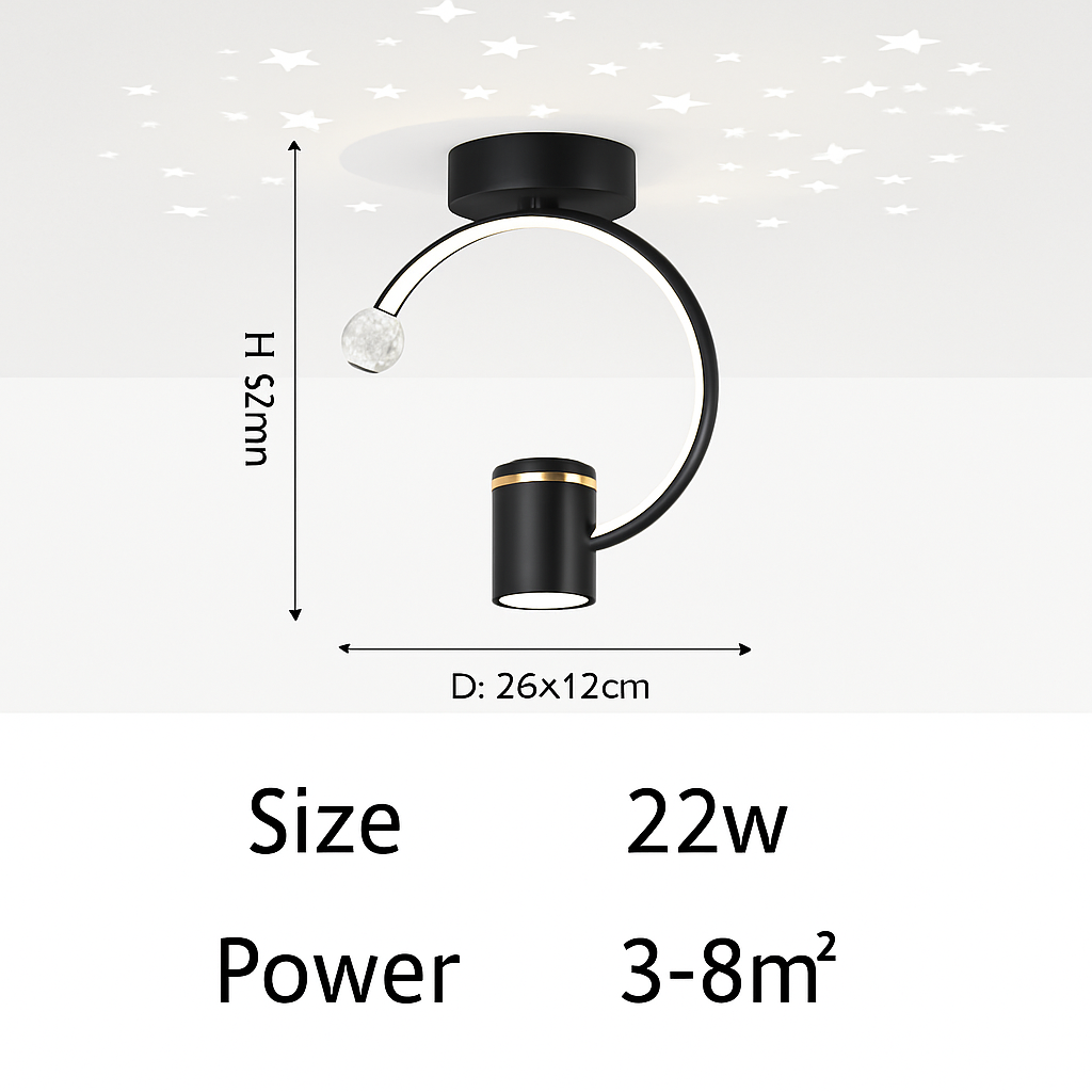 Plafonnier — Design LED avec projection étoiles