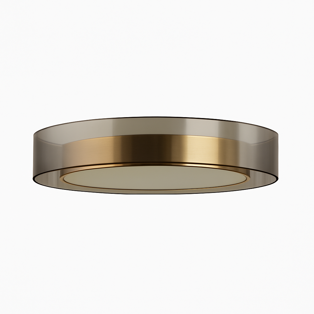 Plafonnier design LED doré avec disque Loft Marius Vallée en Disque - Formes Arrondies & Harmonie Visuelle
