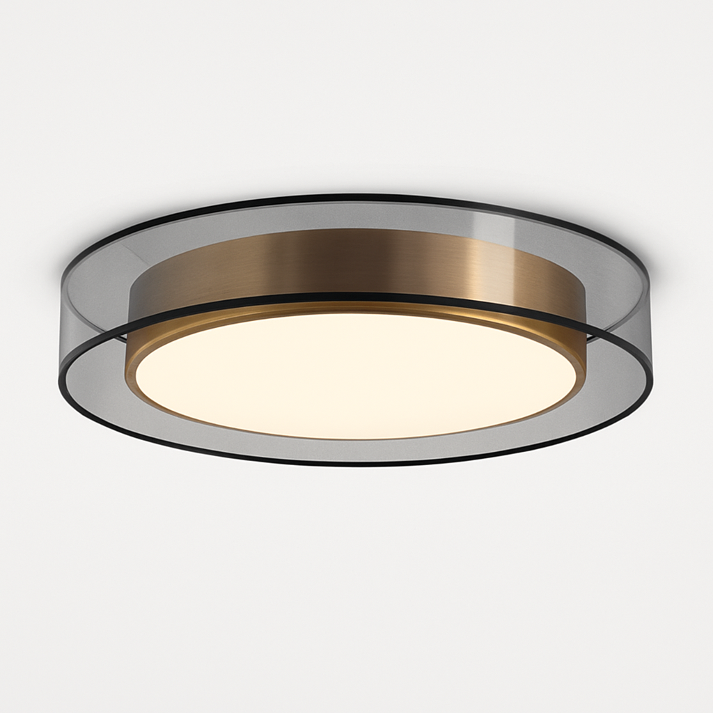 Plafonnier design LED doré avec disque Loft Marius Vallée en Disque - Formes Arrondies & Harmonie Visuelle