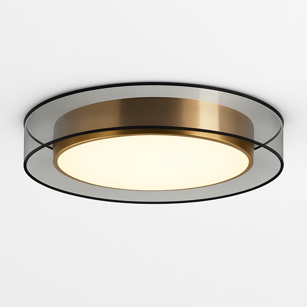 Plafonnier design LED doré avec disque Loft Marius Vallée en Disque - Formes Arrondies & Harmonie Visuelle