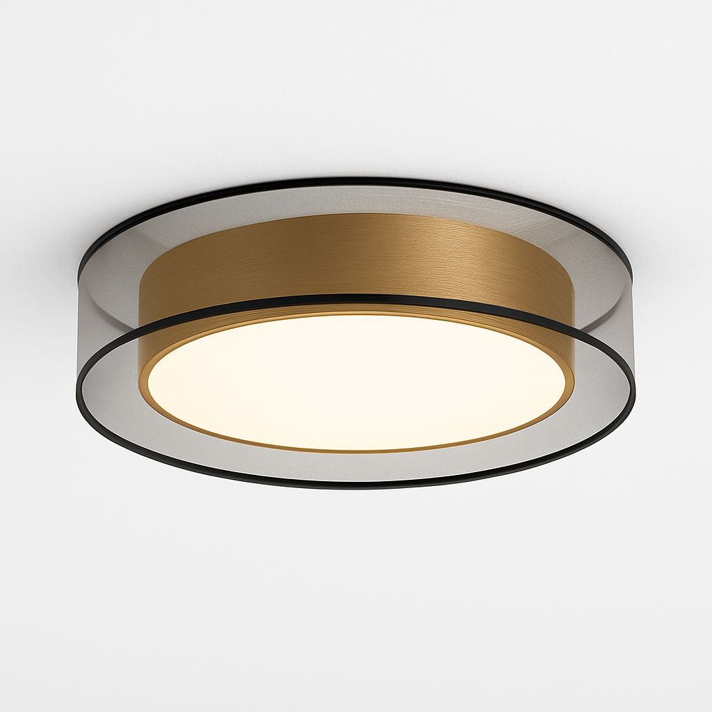 Plafonnier design LED doré avec disque Loft Marius Vallée en Disque - Formes Arrondies & Harmonie Visuelle