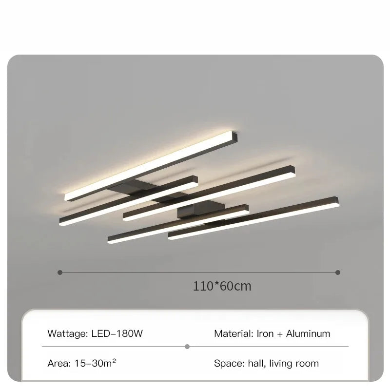 Plafonnier — Design moderne en fer noir pour intérieur