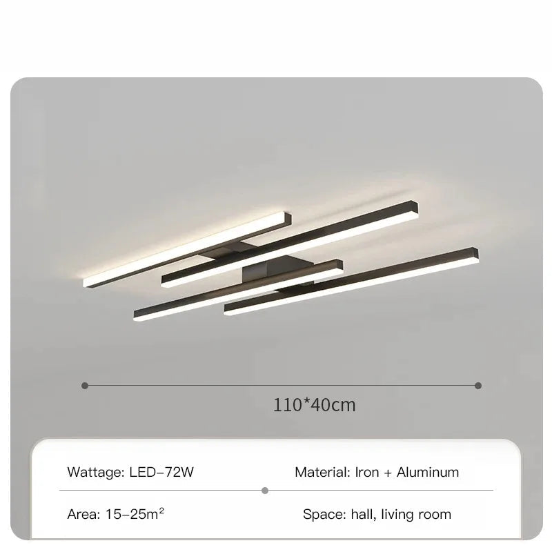 Plafonnier — Design moderne en fer noir pour intérieur