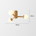 Abat-jour — En bois avec abat-jour boule de verre design moderne