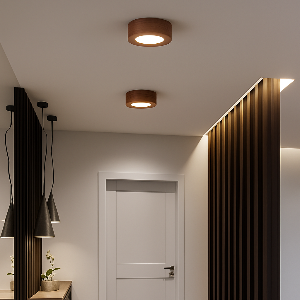 Plafonnier en bois design lumineux pour décoration intérieure élégante Ombeline Traverse - Matière Chaleureuse & Lignes Élégantes