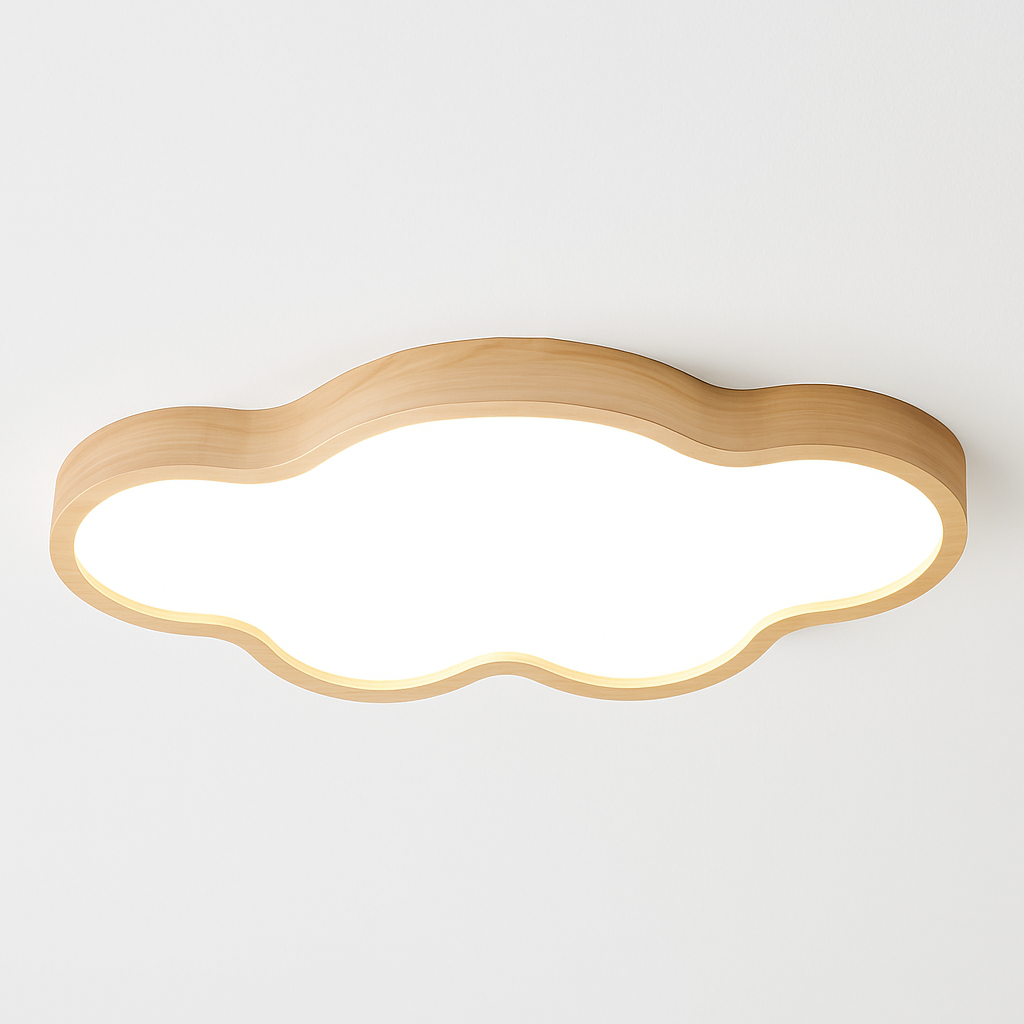 Plafonnier — En bois à LED en forme de nuage