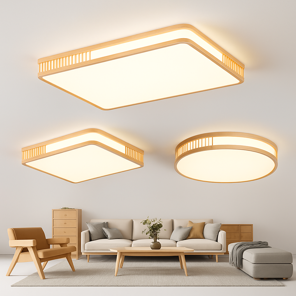 Plafonnier en bois naturel à led pour décoration intérieure César Galbe - Le Charme du Bois au Quotidien