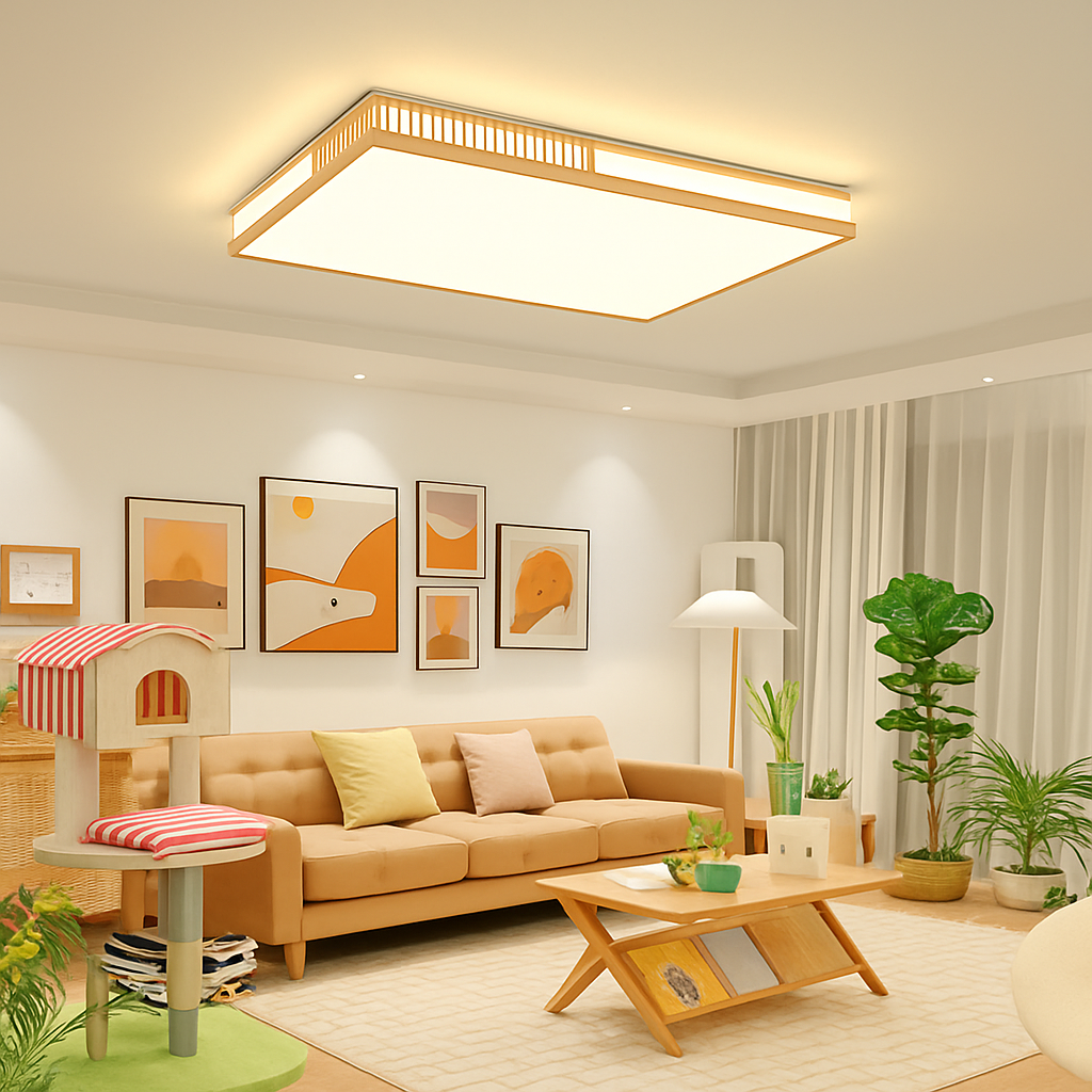 Plafonnier en bois naturel à led pour décoration intérieure César Galbe - Le Charme du Bois au Quotidien